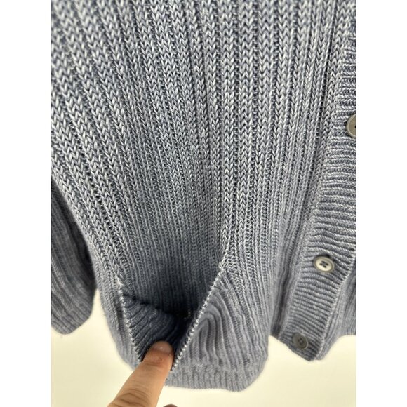 Talbots Womens Blue Ribbed Knit V-Neck Button Down Long Sleeve Cardigan Size 2X - Picture 3 of 8